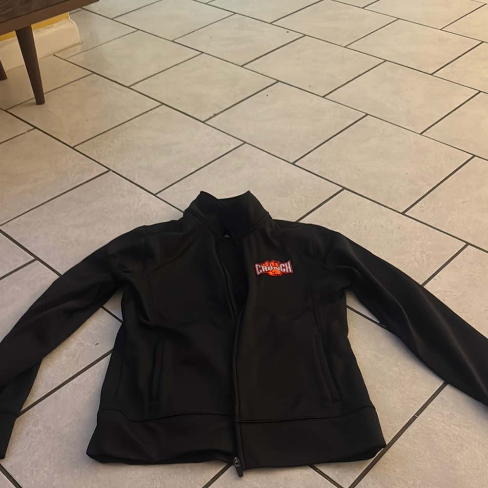 Black Bomber Jacket with Stand-Up Collar and Full-Length Zipper